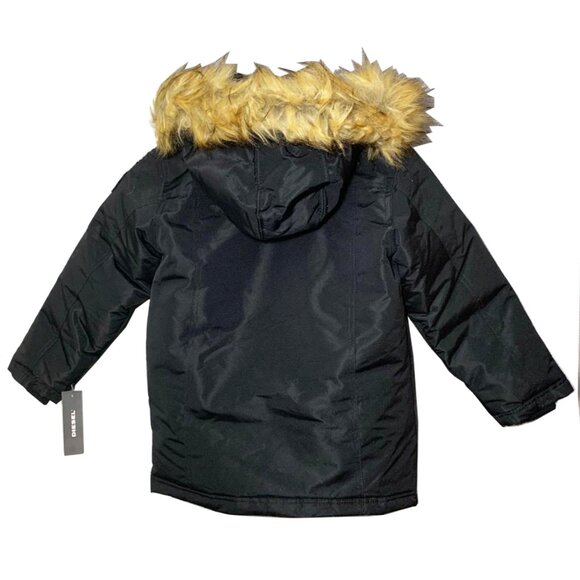 NWT DIESEL Kid's Winter Parka With Fake Fur Hood - Picture 2 of 8